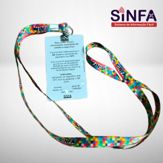 Crachá SINFA com Chip NFC Integrado: Facilite o Dia a Dia com Informações Importantes.